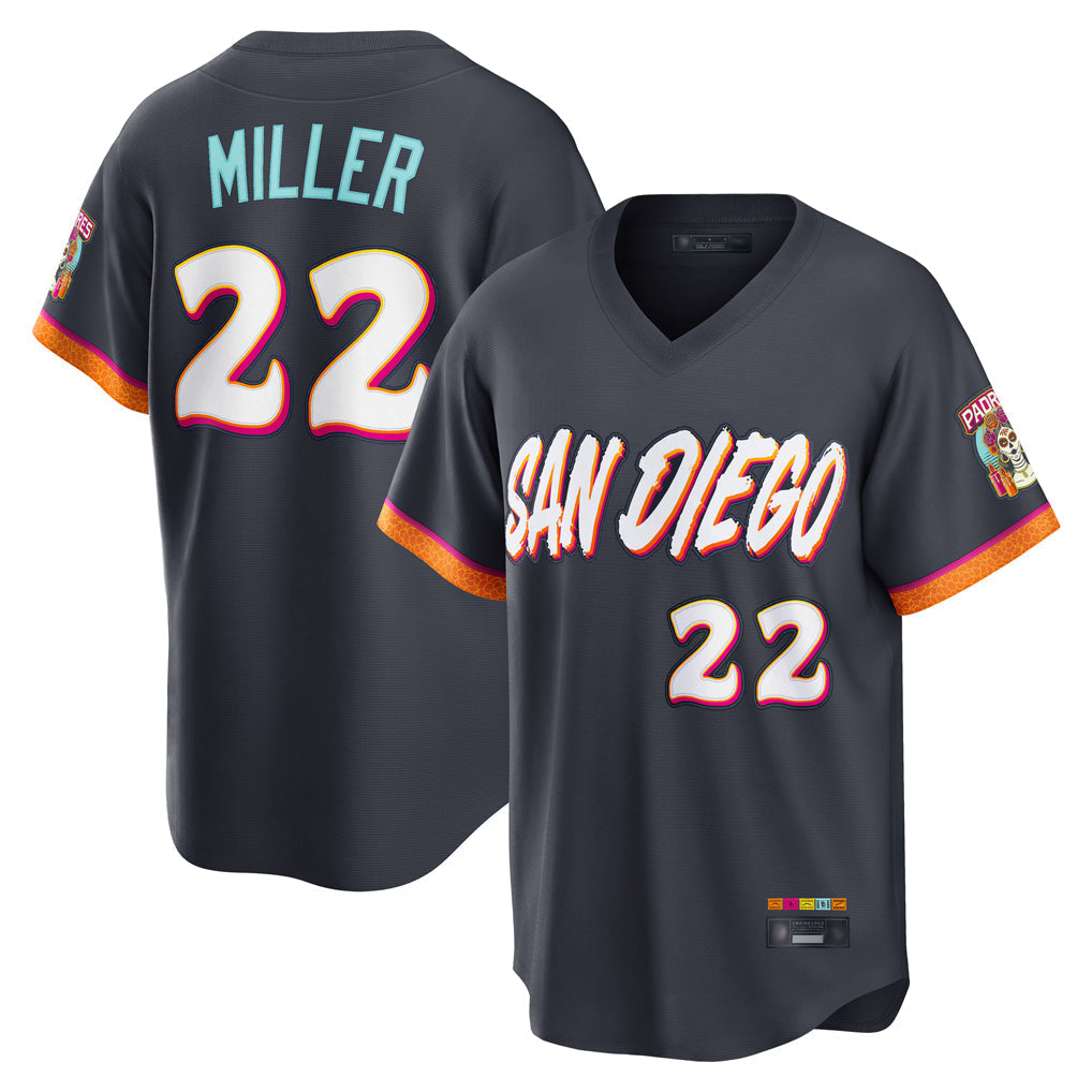 Elroe S.Diego Padres #22 Mason Miller Player Obsidian 2026 City Connect Home Limited T-shirt Stitched Jerseys
