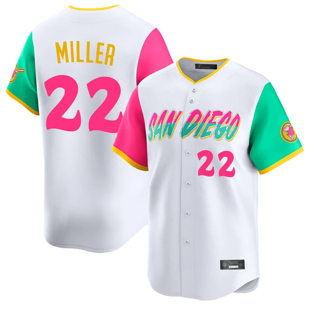 Elroe S.Diego Padres #22 Mason Miller Player White City Connect Home Limited Stitched Jerseys