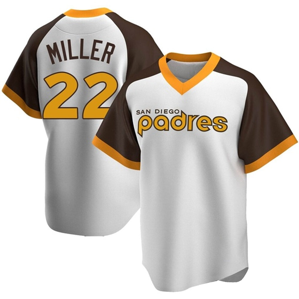 Elroe S.Diego Padres #22 Mason Miller Player White Home Cooperstown Collection Replica Game Stitched Jerseys