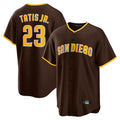 Elroe S.Diego Padres #23 Fernando Tatis Jr Player Brown Alternate Replica Game Stitched Jerseys