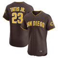 Elroe S.Diego Padres #23 Fernando Tatis Jr Player Brown Home Limited Elite Stitched Jerseys
