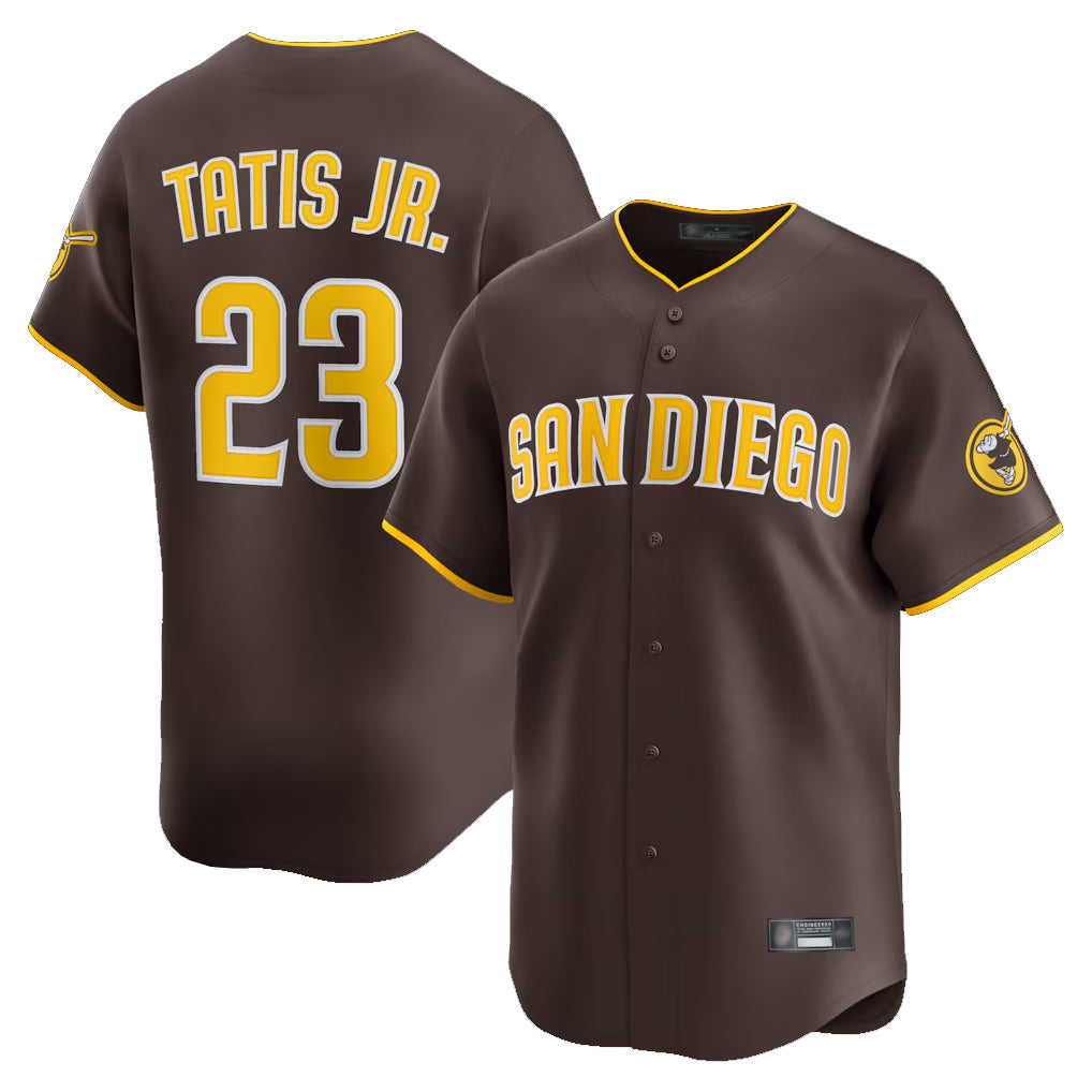 Elroe S.Diego Padres #23 Fernando Tatis Jr Player Brown Home Limited Stitched Jerseys