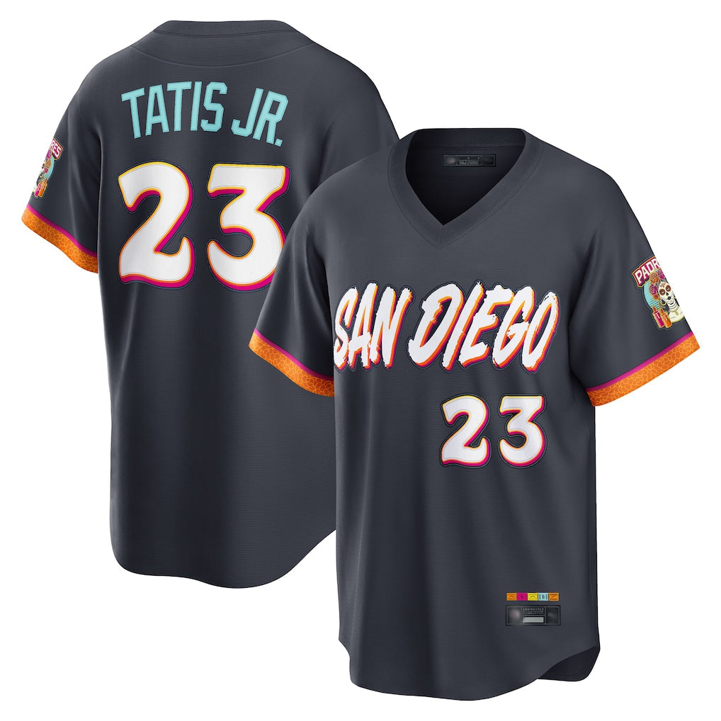Elroe S.Diego Padres #23 Fernando Tatis Jr Player Obsidian 2026 City Connect Home Game T-shirt Stitched Jerseys