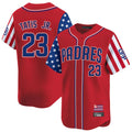 Elroe S.Diego Padres #23 Fernando Tatis Jr Player Red Independence Day Home Limited Stitched Jerseys