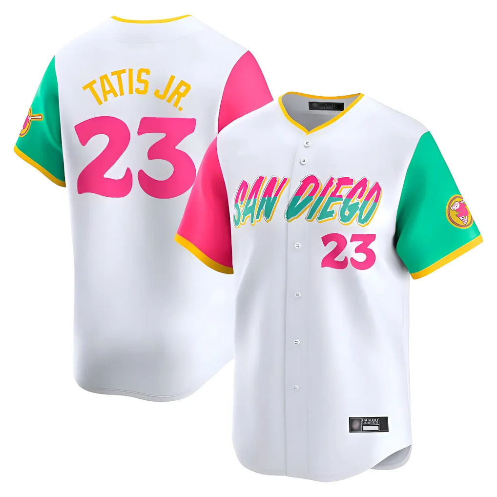 Elroe S.Diego Padres #23 Fernando Tatis Jr Player White City Connect Home Limited Stitched Jerseys