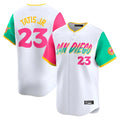 Elroe S.Diego Padres #23 Fernando Tatis Jr Player White City Connect Home Limited Stitched Jerseys