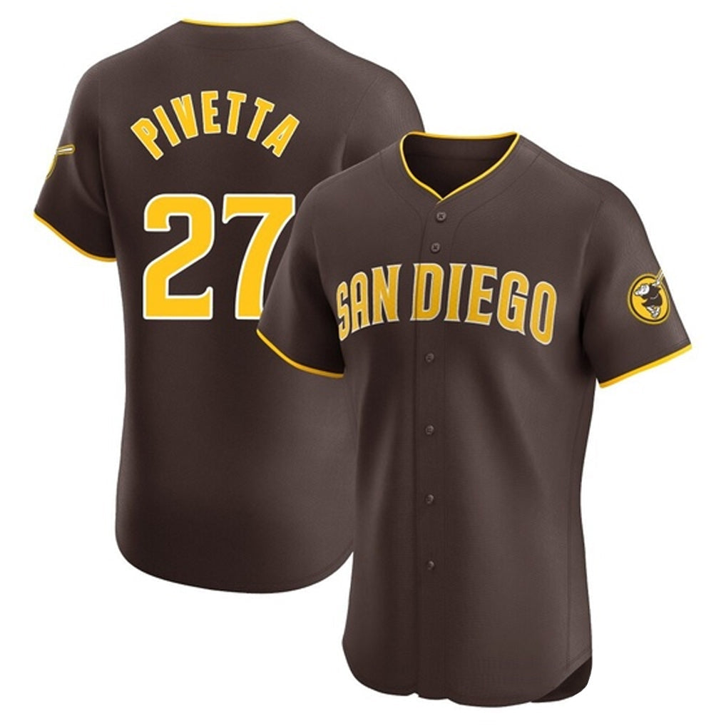 Elroe S.Diego Padres #27 Nick Pivetta Player Brown Home Limited Elite Stitched Jerseys