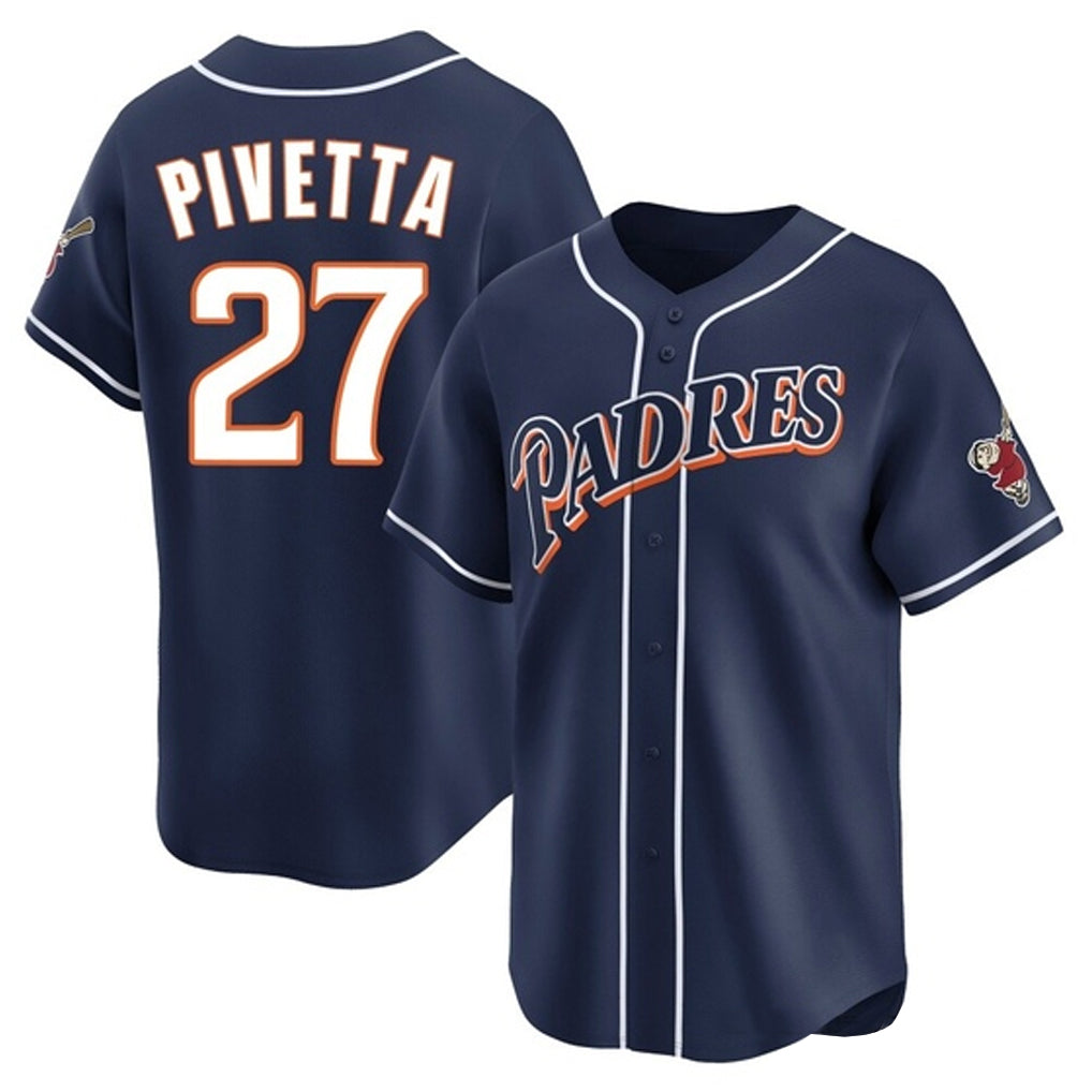 Elroe S.Diego Padres #27 Nick Pivetta Player Navy Cooperstown Collection Limited Home Stitched Jerseys