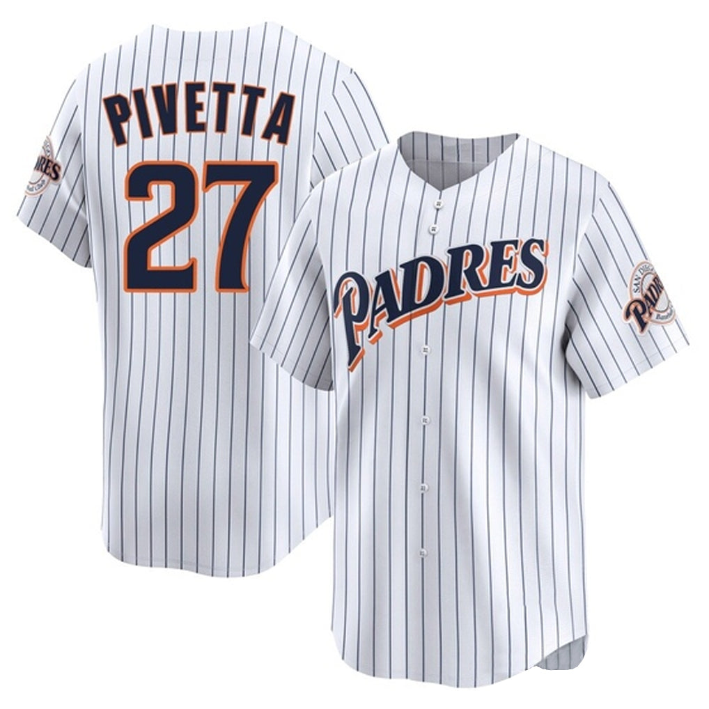 Elroe S.Diego Padres #27 Nick Pivetta Player White Cooperstown Collection Limited Home Stitched Jerseys