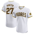 Elroe S.Diego Padres #27 Nick Pivetta Player White Home Limited Elite Stitched Jerseys