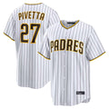 Elroe S.Diego Padres #27 Nick Pivetta Player White Home Limited Stitched Jerseys