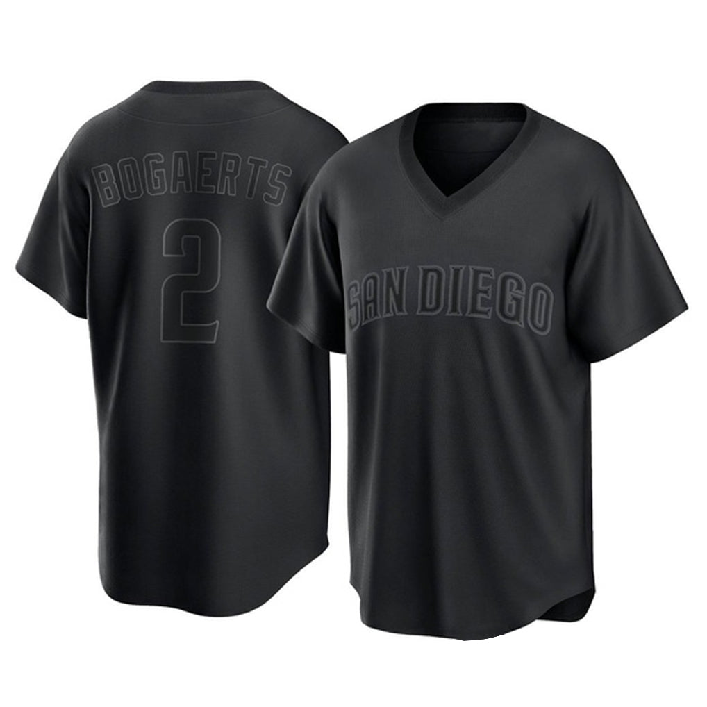 Elroe S.Diego Padres #2 Xander Bogaerts Player Black Pitch Fashion Game T-shirt Stitched Jerseys