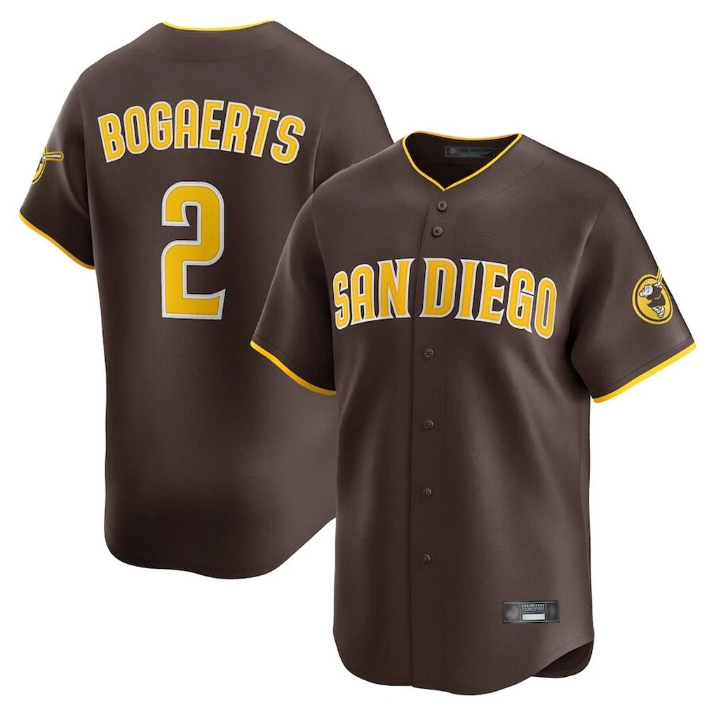 Elroe S.Diego Padres #2 Xander Bogaerts Player Brown Home Limited Stitched Jerseys