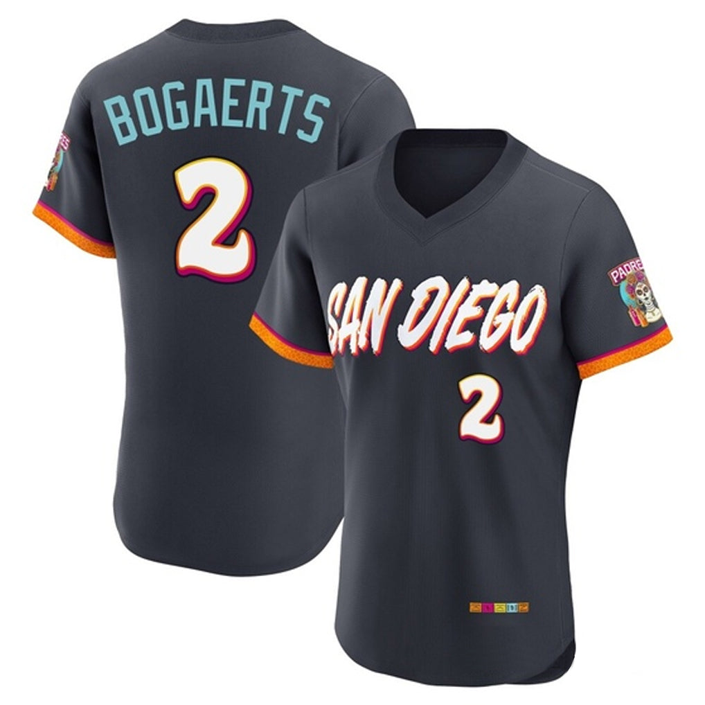 Elroe S.Diego Padres #2 Xander Bogaerts Player Obsidian 2026 City Connect Home Limited Elite T-shirt Stitched Jerseys