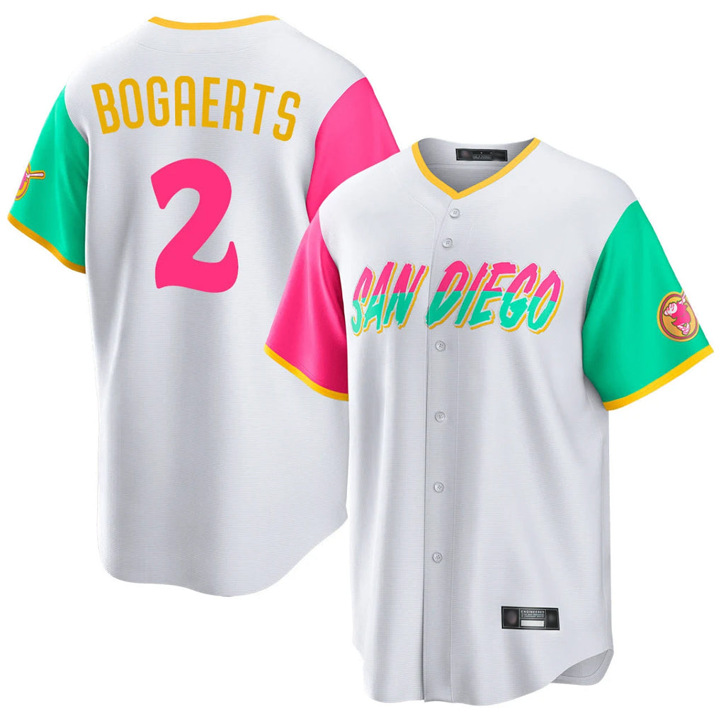 Elroe S.Diego Padres #2 Xander Bogaerts Player White City Connect Home Game Stitched Jerseys
