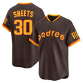 Elroe S.Diego Padres #30 Gavin Sheets Player Brown Home Cooperstown Collection Replica Game Stitched Jerseys