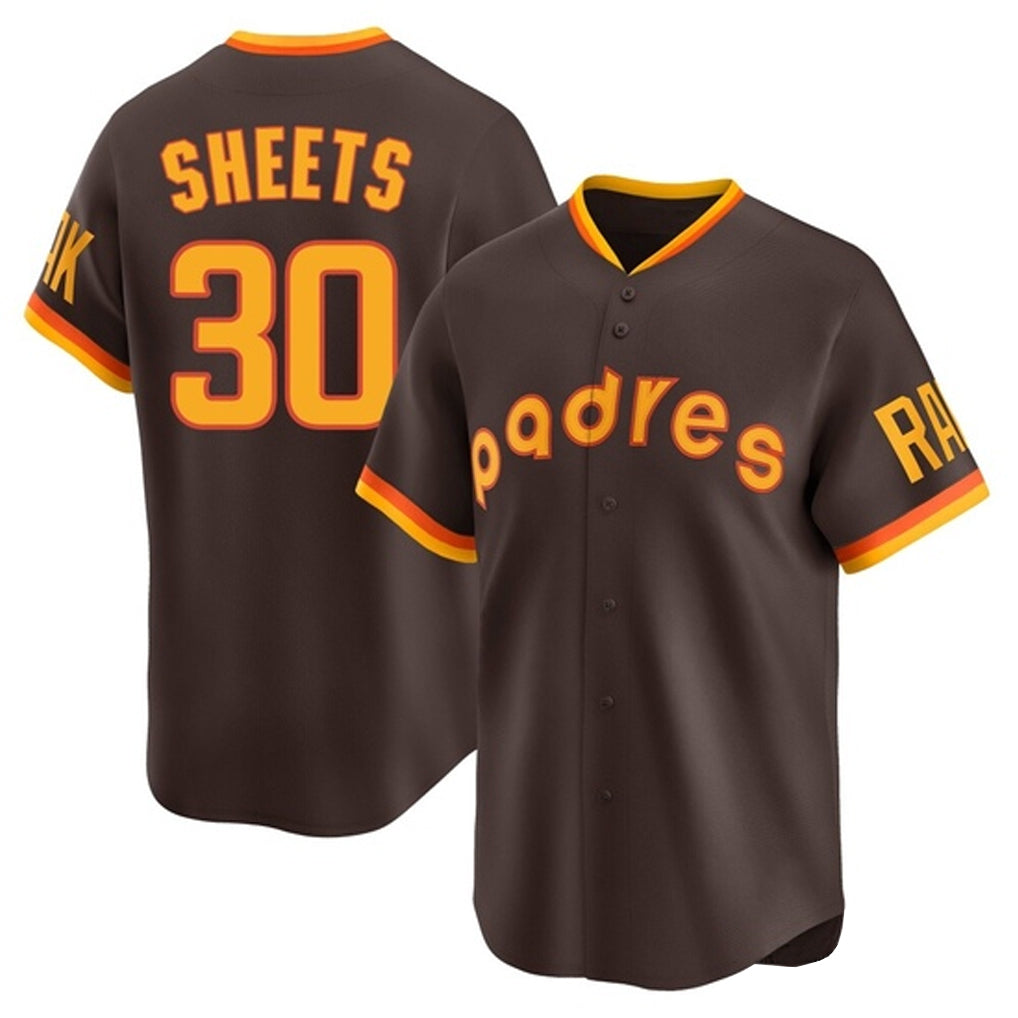 Elroe S.Diego Padres #30 Gavin Sheets Player Brown Home Cooperstown Collection Replica Game Stitched Jerseys