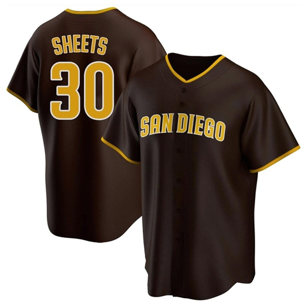 Elroe S.Diego Padres #30 Gavin Sheets Player Brown Home Game Stitched Jerseys
