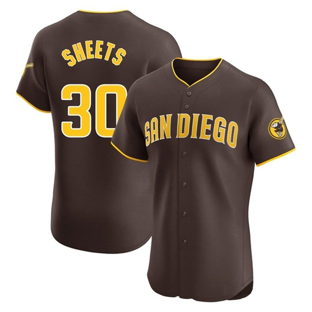 Elroe S.Diego Padres #30 Gavin Sheets Player Brown Home Limited Elite Stitched Jerseys