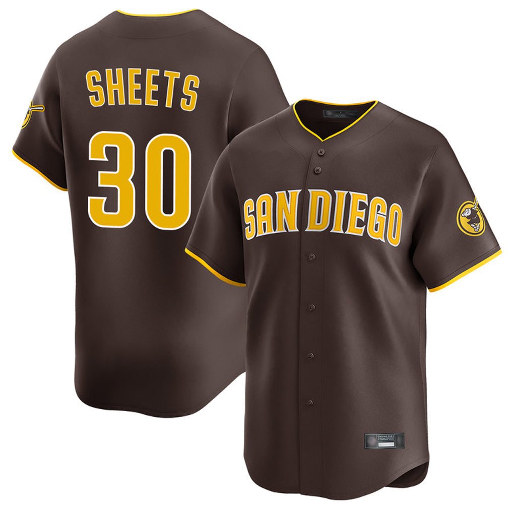 Elroe S.Diego Padres #30 Gavin Sheets Player Brown Home Limited Stitched Jerseys