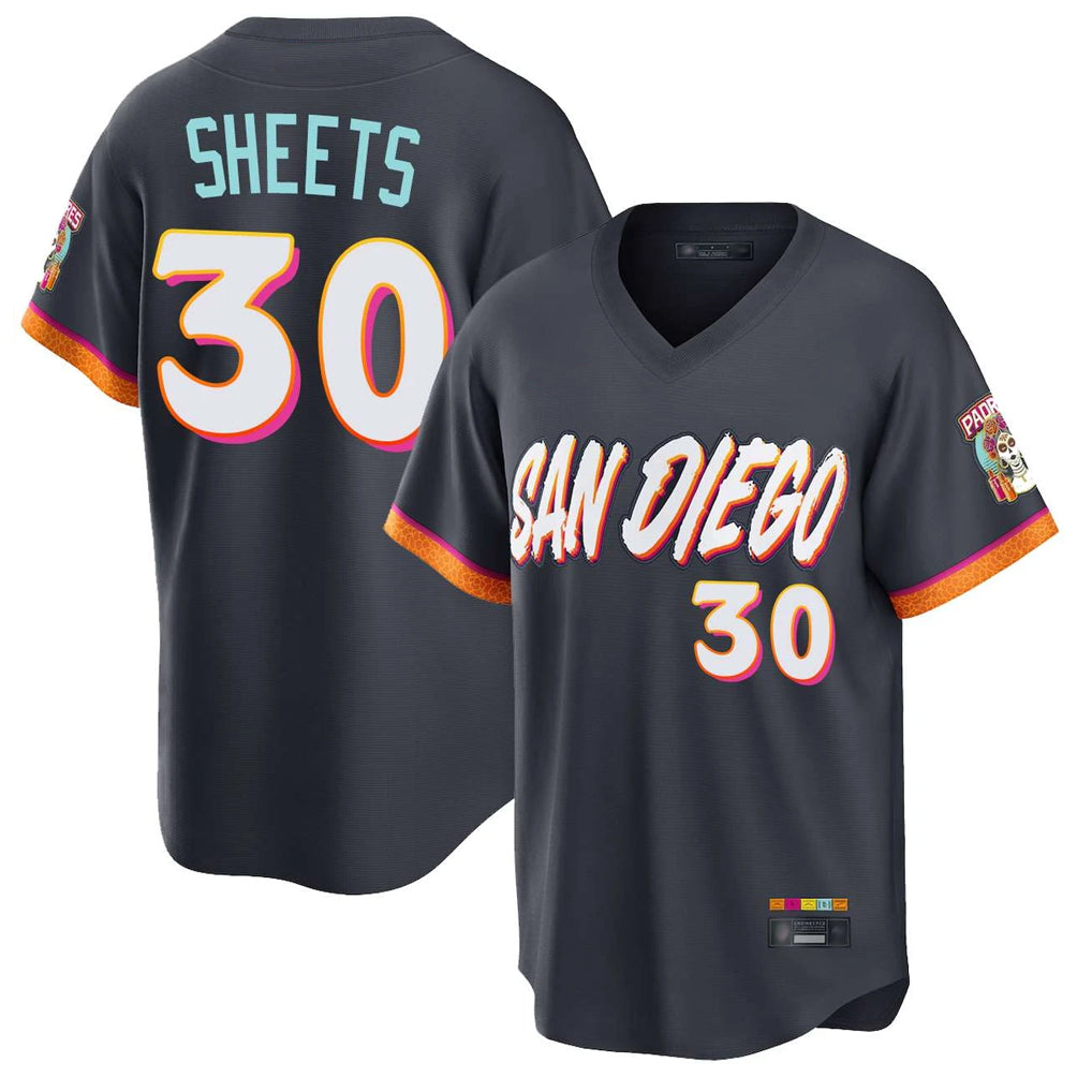 Elroe S.Diego Padres #30 Gavin Sheets Player Obsidian 2026 City Connect Home Limited T-shirt Stitched Jerseys