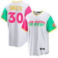 Elroe S.Diego Padres #30 Gavin Sheets Player White City Connect Home Game Stitched Jerseys