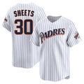 Elroe S.Diego Padres #30 Gavin Sheets Player White Cooperstown Collection Limited Home Stitched Jerseys