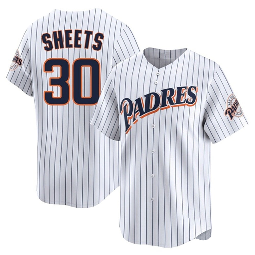 Elroe S.Diego Padres #30 Gavin Sheets Player White Cooperstown Collection Limited Home Stitched Jerseys