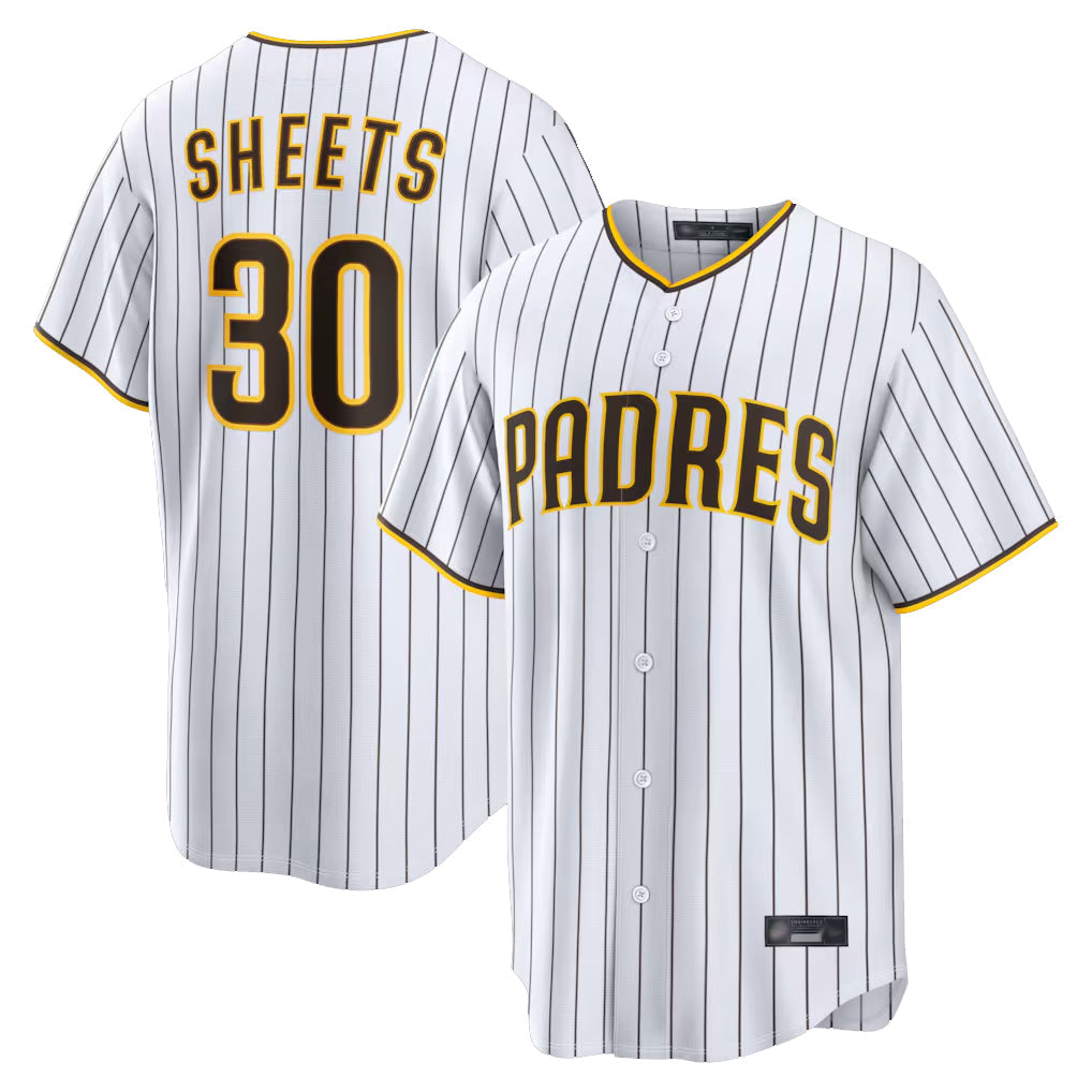 Elroe S.Diego Padres #30 Gavin Sheets Player White Home Limited Game Stitched Jerseys