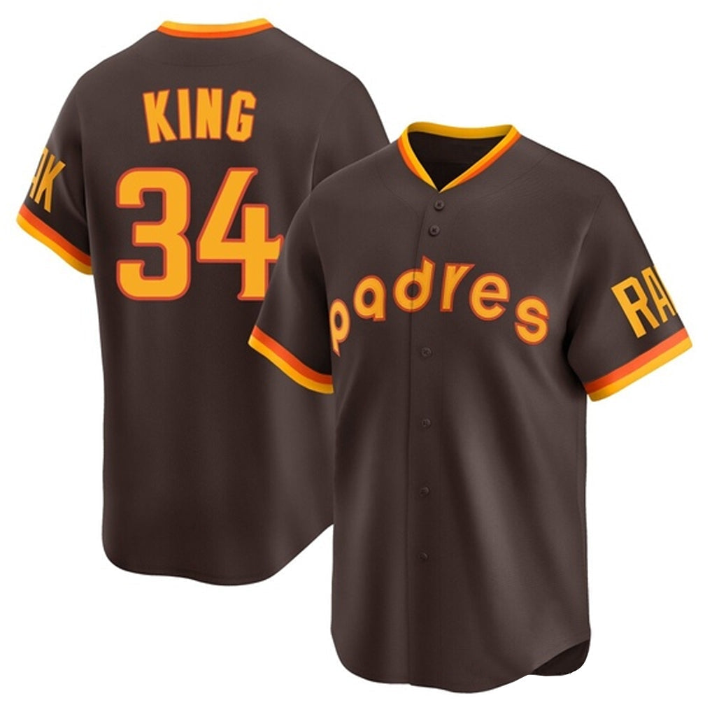 Elroe S.Diego Padres #34 Michael King Player Brown Home Cooperstown Collection Replica Game Stitched Jerseys