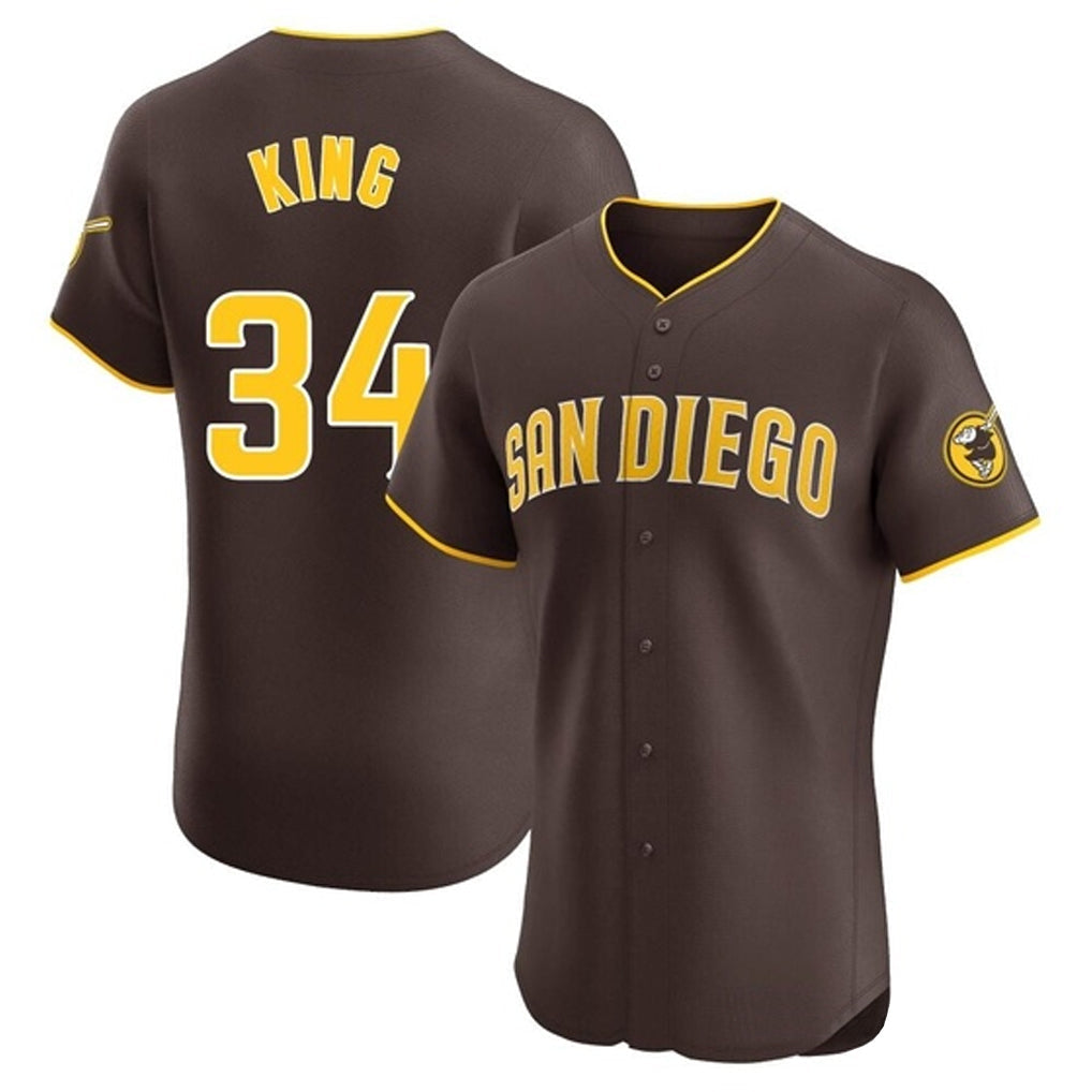 Elroe S.Diego Padres #34 Michael King Player Brown Home Limited Elite Stitched Jerseys