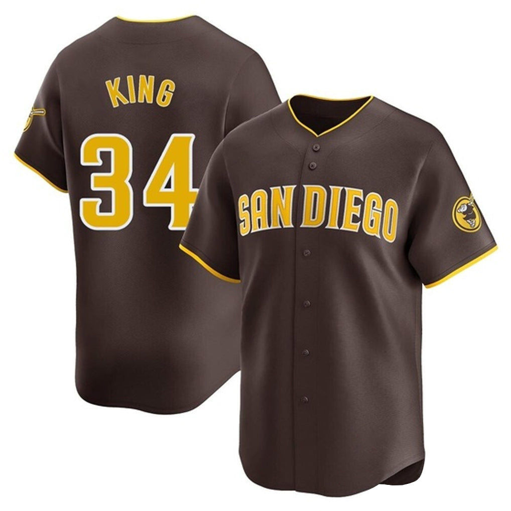Elroe S.Diego Padres #34 Michael King Player Brown Home Limited Stitched Jerseys