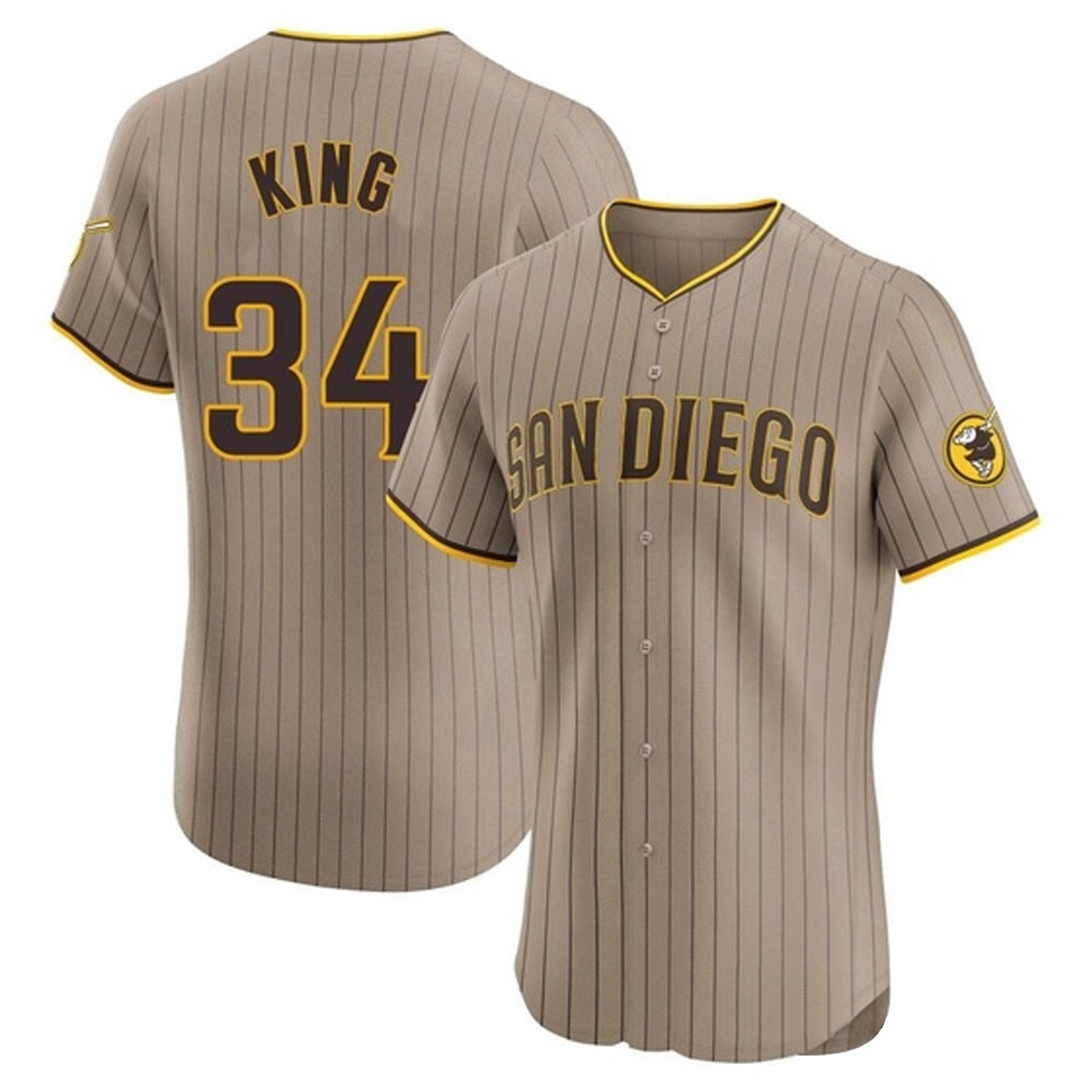 Elroe S.Diego Padres #34 Michael King Player Khaki Home Limited Elite Stitched Jerseys