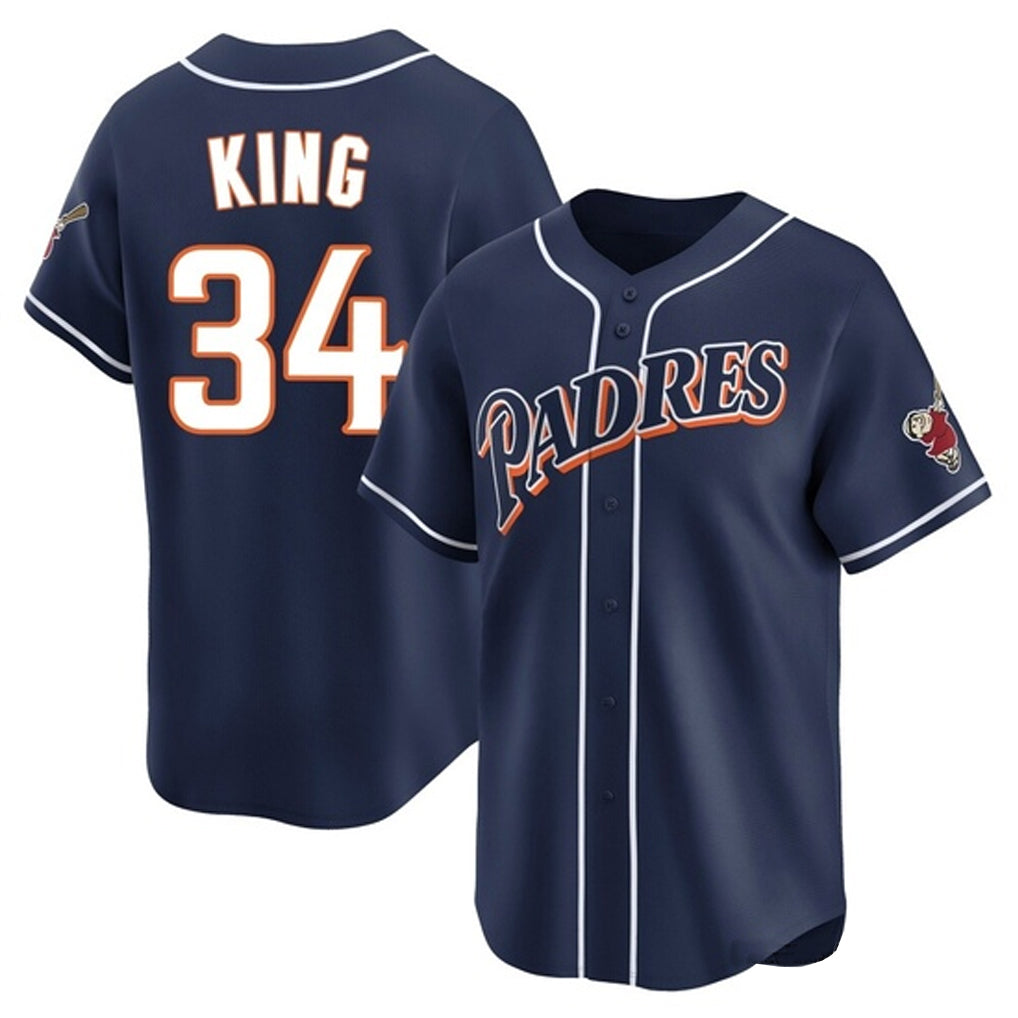 Elroe S.Diego Padres #34 Michael King Player Navy Cooperstown Collection Limited Home Stitched Jerseys