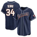 Elroe S.Diego Padres #34 Michael King Player Navy Cooperstown Collection Limited Home Stitched Jerseys