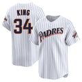 Elroe S.Diego Padres #34 Michael King Player White Cooperstown Collection Limited Home Stitched Jerseys