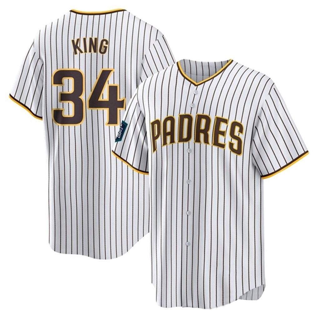 Elroe S.Diego Padres #34 Michael King Player White Home Game Stitched Jerseys