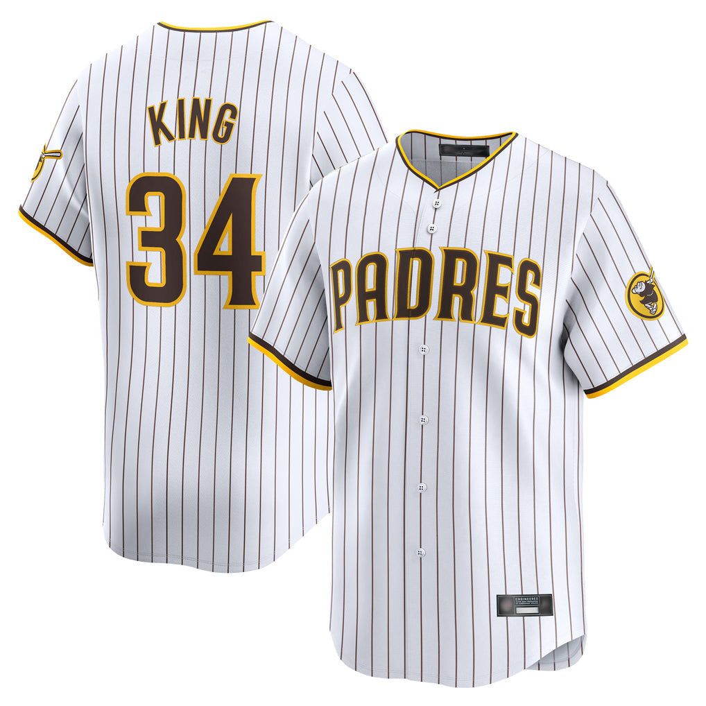 Elroe S.Diego Padres #34 Michael King Player White Home Limited Stitched Jerseys