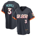 Elroe S.Diego Padres #3 Jackson Merrill Player Obsidian 2026 City Connect Home Limited T-shirt Stitched Jerseys