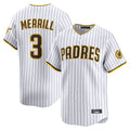Elroe S.Diego Padres #3 Jackson Merrill Player White Home Limited Stitched Jerseys