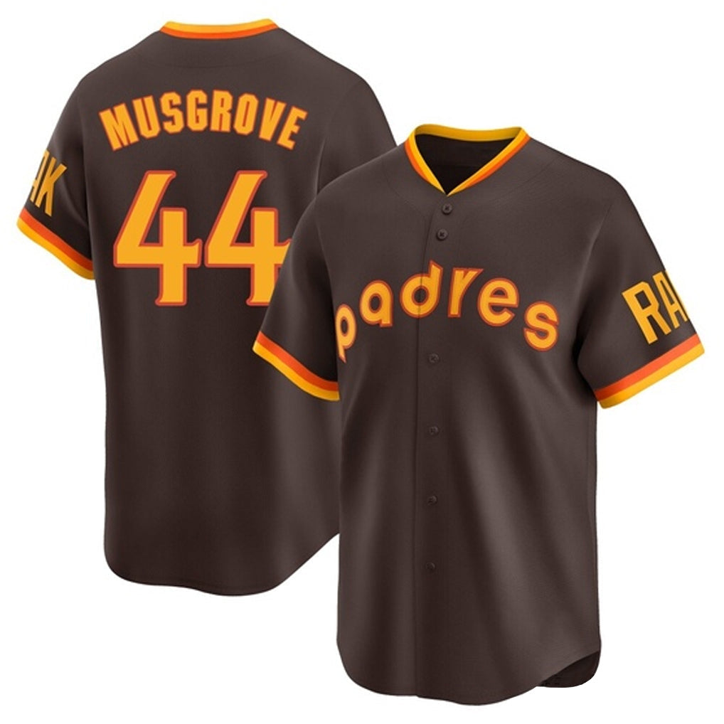 Elroe S.Diego Padres #44 Joe Musgrove Player Brown Home Cooperstown Collection Replica Game Stitched Jerseys