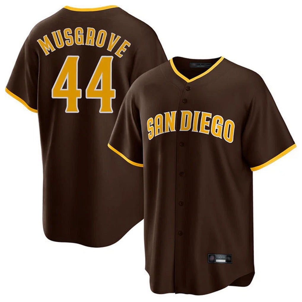 Elroe S.Diego Padres #44 Joe Musgrove Player Brown Home Game Stitched Jerseys