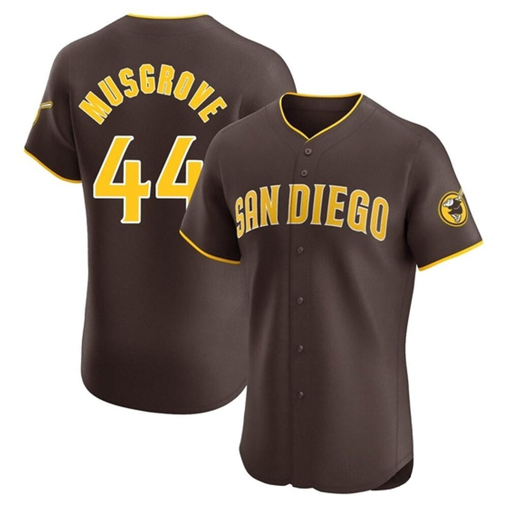 Elroe S.Diego Padres #44 Joe Musgrove Player Brown Home Limited Elite Stitched Jerseys