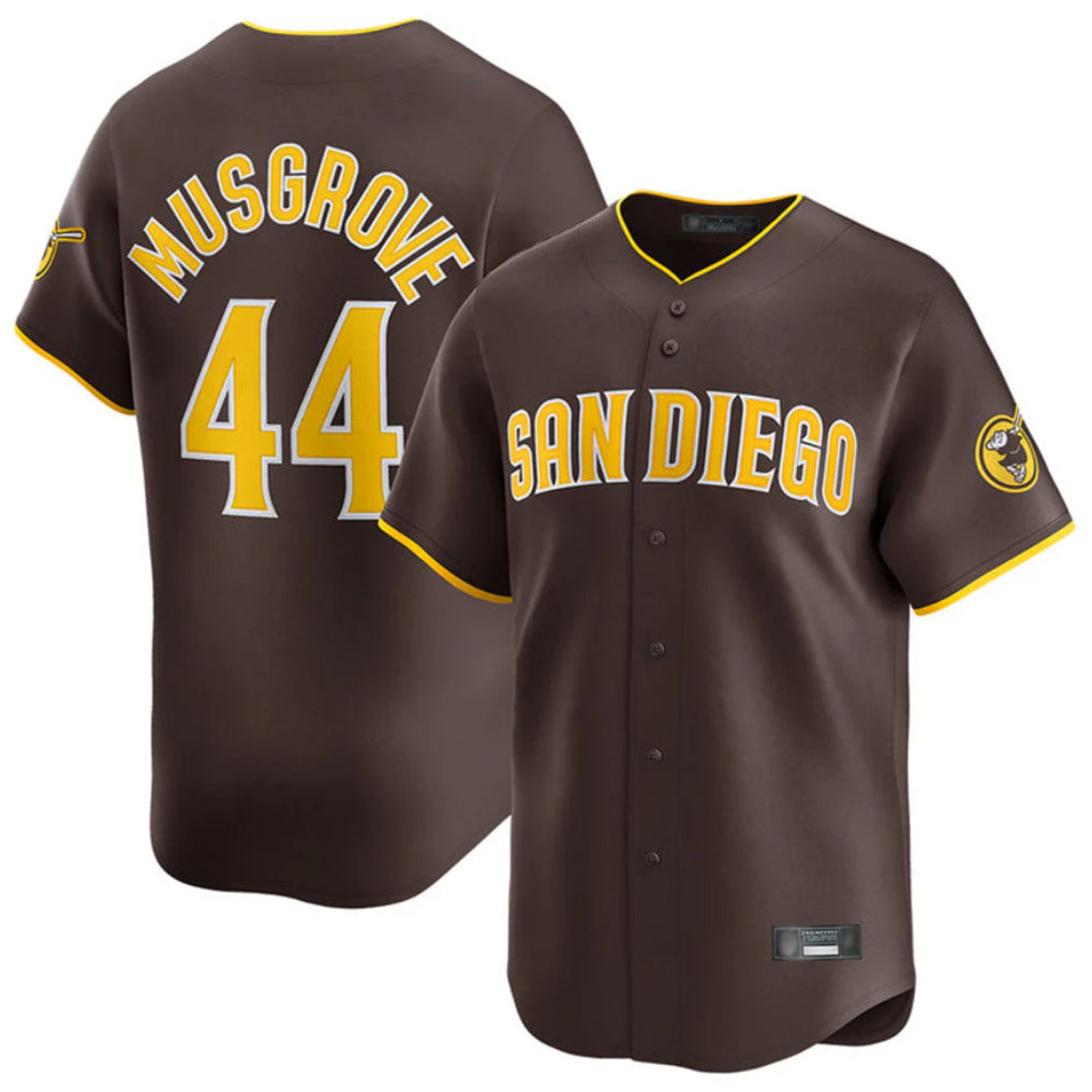 Elroe S.Diego Padres #44 Joe Musgrove Player Brown Home Limited Stitched Jerseys