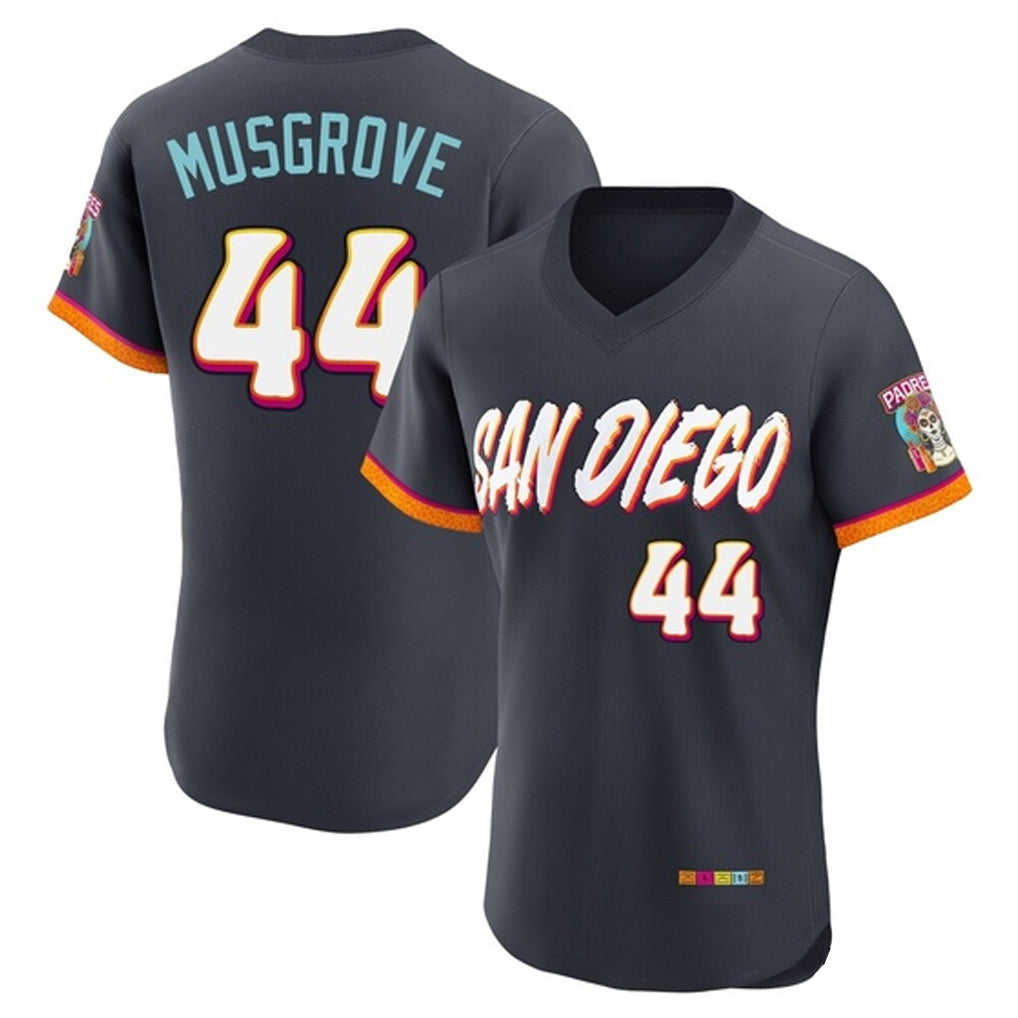 Elroe S.Diego Padres #44 Joe Musgrove Player Obsidian 2026 City Connect Home Limited Elite T-shirt Stitched Jerseys