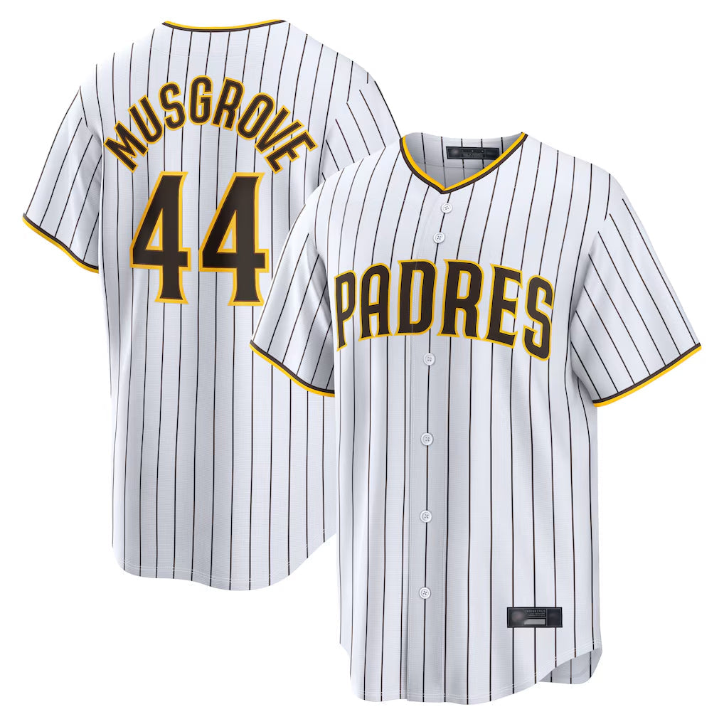 Elroe S.Diego Padres #44 Joe Musgrove Player White Home Limited Stitched Jerseys
