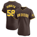 Elroe S.Diego Padres #58 Wandy Peralta Player Brown Home Limited Elite Stitched Jerseys
