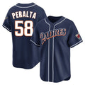 Elroe S.Diego Padres #58 Wandy Peralta Player Navy Cooperstown Collection Limited Home Stitched Jerseys