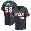 Elroe S.Diego Padres #58 Wandy Peralta Player Obsidian 2026 City Connect Home Limited T-shirt Stitched Jerseys
