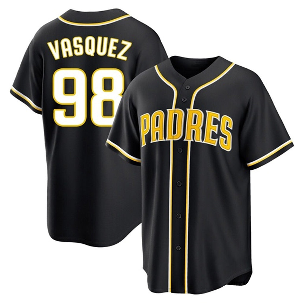 Elroe S.Diego Padres #98 Randy Vasquez Player Black 2026 Fashion Home Stitched Jerseys